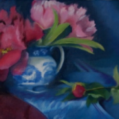"Peonies in Spode Pitcher" 9 x 12 oil on linen