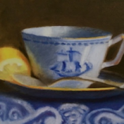 Tradewinds Teacup with Lemon" 5 x 7 oil on board